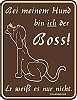 Fun Schild Bei meinem Hund bin ich der Boss Blechschild Fun Schild Bei meinem Hund bin ich der Boss Blechschild