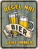 Funschild Regel No 1 Bier geht immer Funschild Regel No 1 Bier geht immer