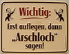 Funschild Wichtig Erst auflegen Funschild Wichtig Erst auflegen