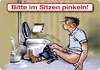 Blechpostkarte Bitte im Sitzen Pinkeln No 2