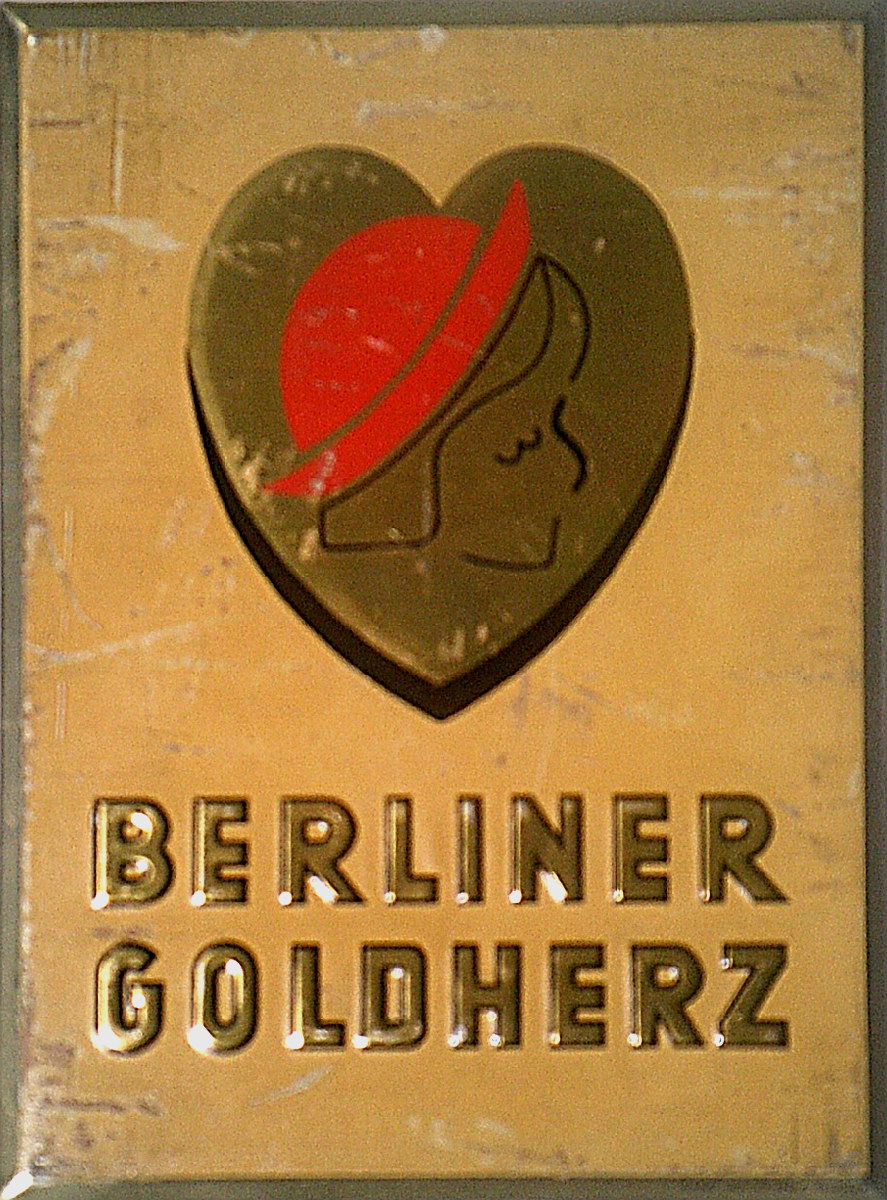 Berliner Goldherz Blechschild - alte Originale