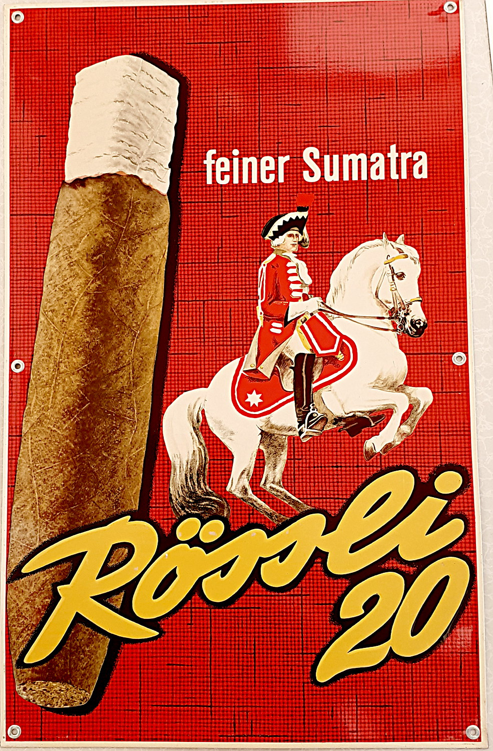 R&ouml;ssli 20 Blechschild - alte Originale