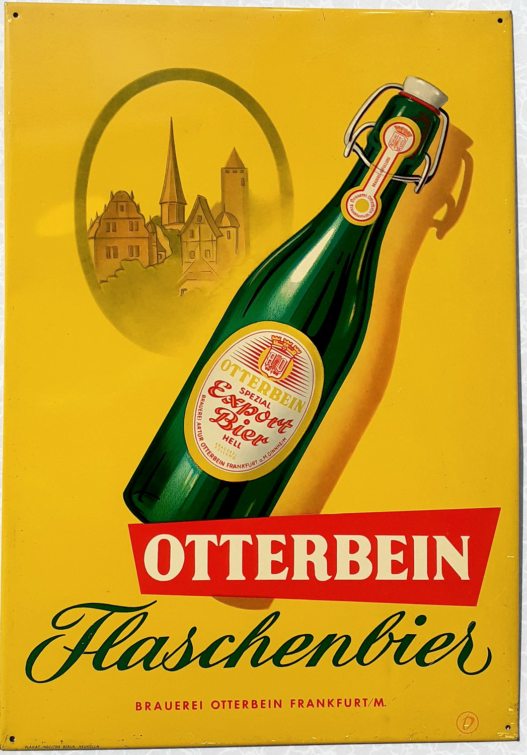 Otterbein Flaschenbier Blechschild - alte Originale