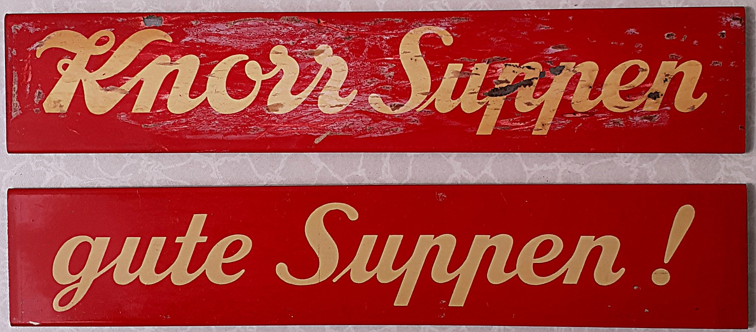 Knorr Suppen Blechschild Set - alte Originale