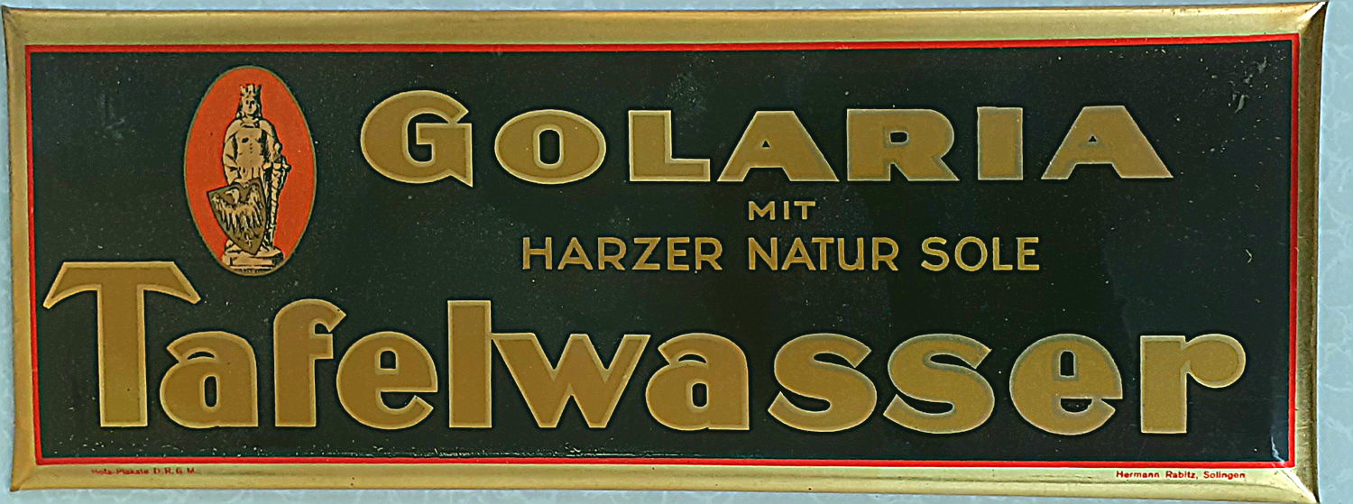 Golaria Tafelwasser Blechschild (Imoglas) - alte Originale