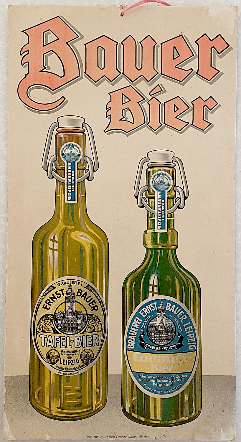 Bauer Bier Pappschild - alte Originale