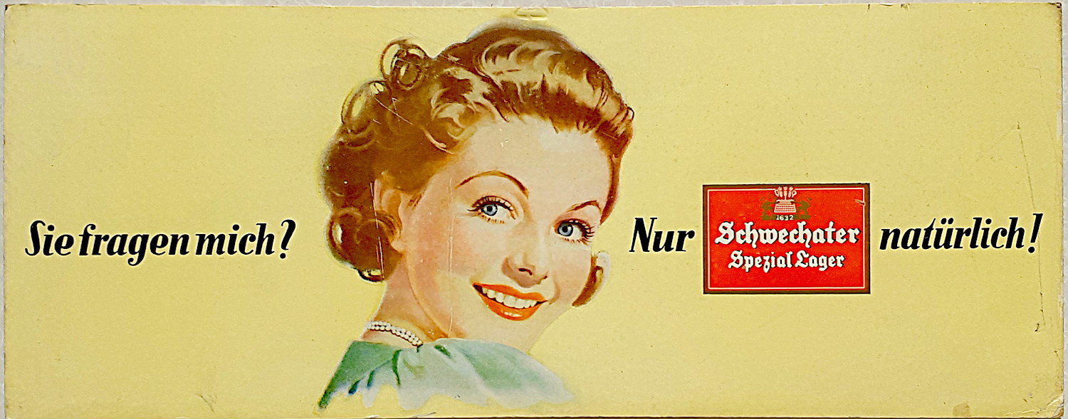 Schwechater Spezial Lager Pappschild - alte Originale