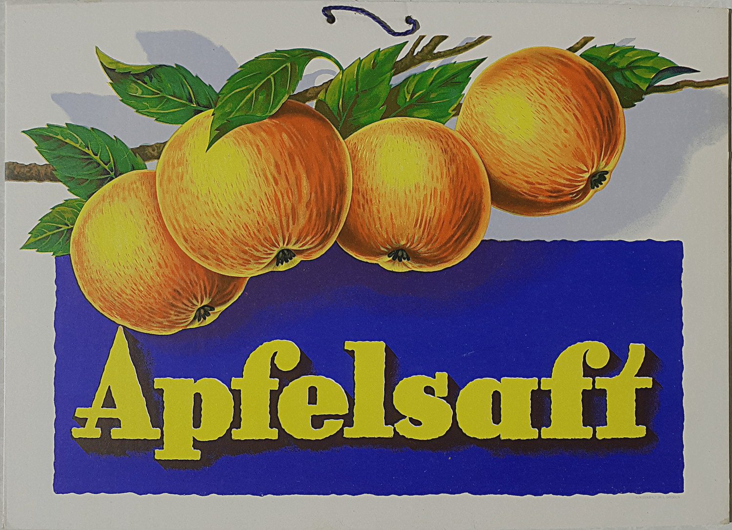 Apfelsaft Pappschild - alte Originale