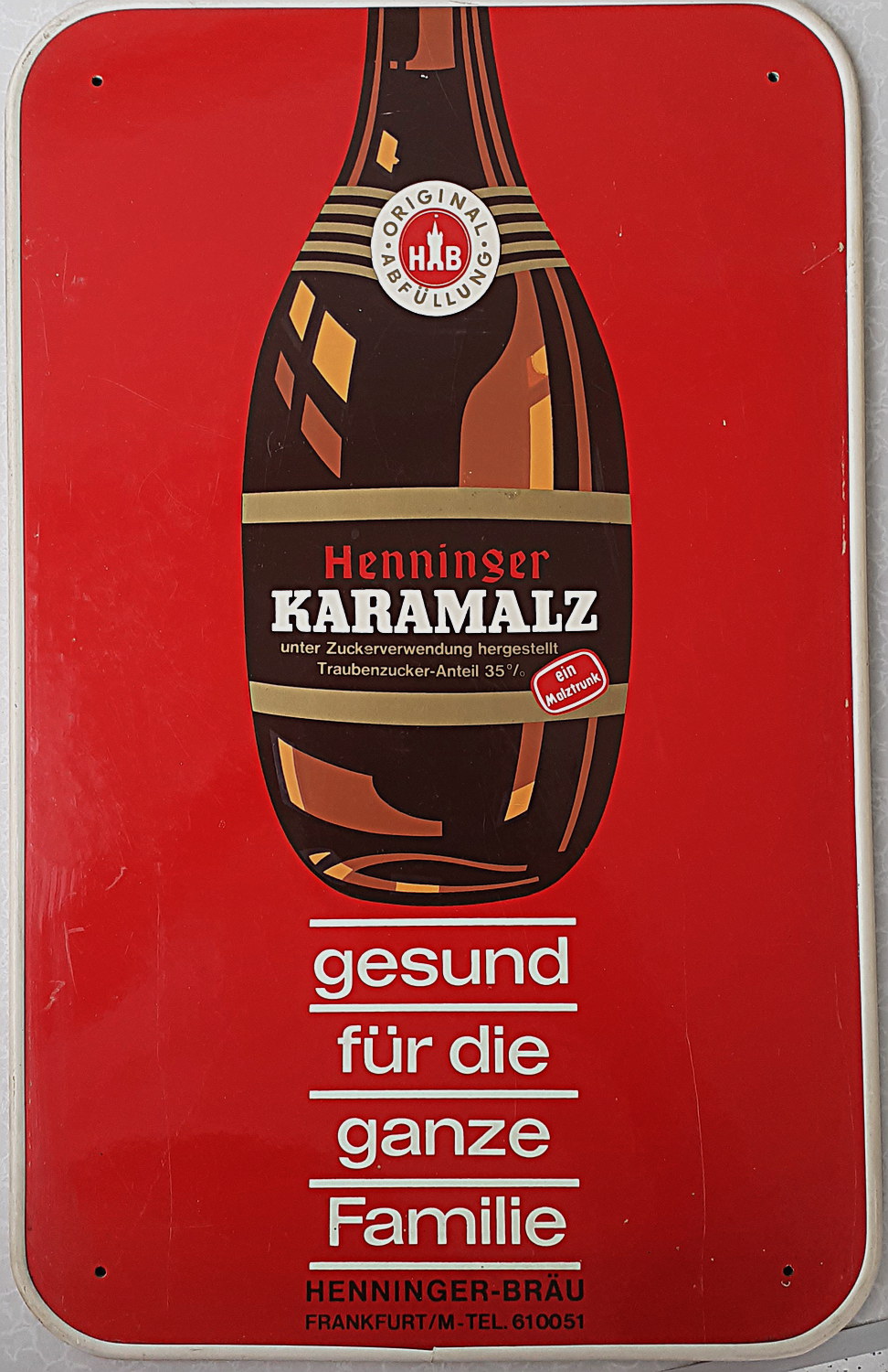 Henninger Karamalz Holzfaserplatte - alte Originale