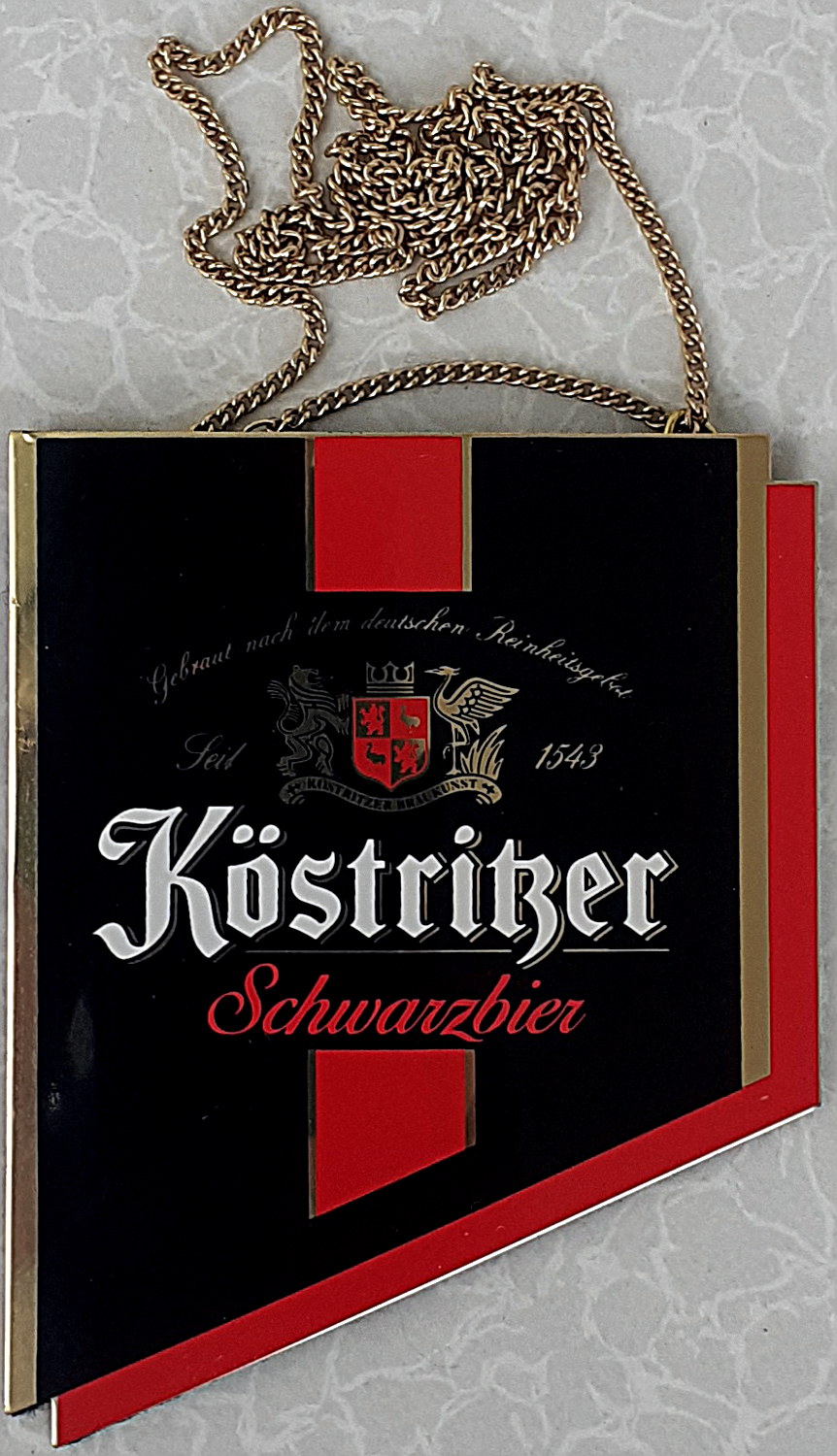 K&ouml;stritzer Schwarzbier Zapfhahnschild - alte Originale
