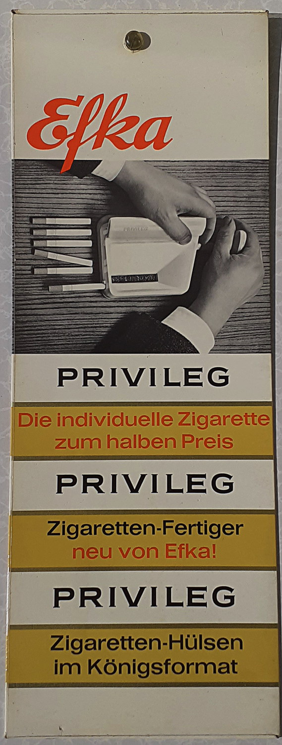 Efka Privileg Pappschild - alte Originale