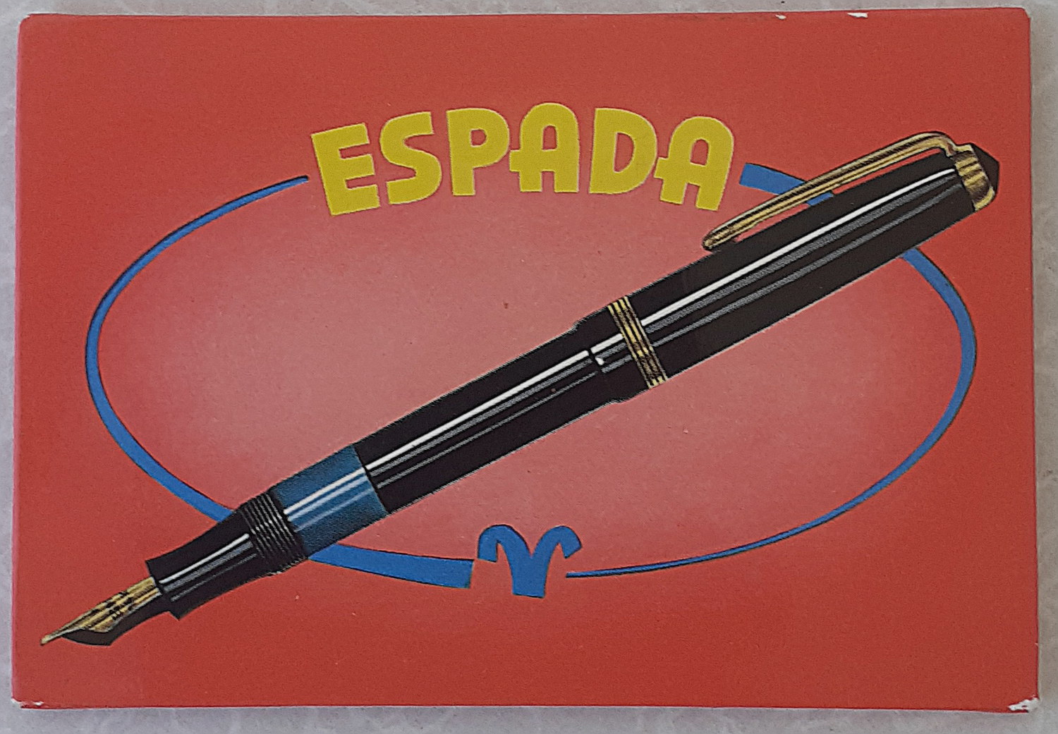 Espada F&uuml;llfederhalter Pappschild - alte Originale