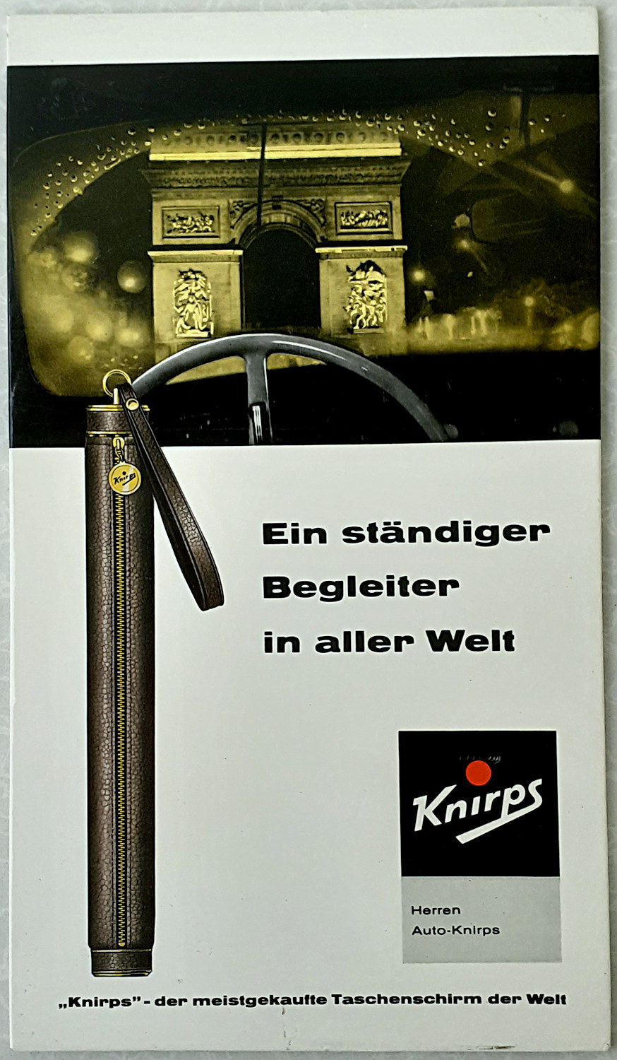 Knirps - st&auml;ndiger Begleiter Pappschild - alte Originale