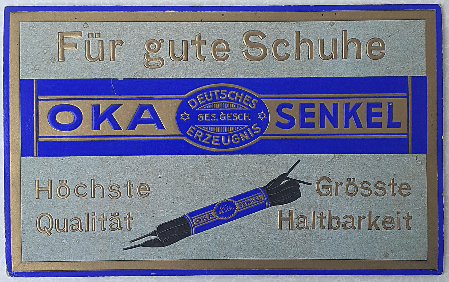 Oka Senkel Pappschild - alte Originale