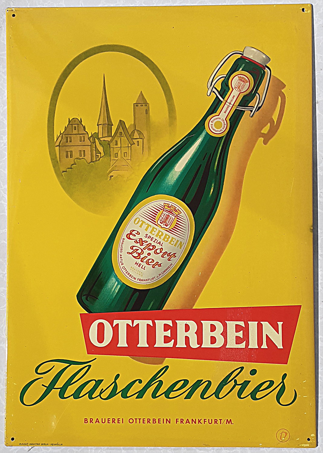Otterbein Flaschenbier Blechschild - alte Originale