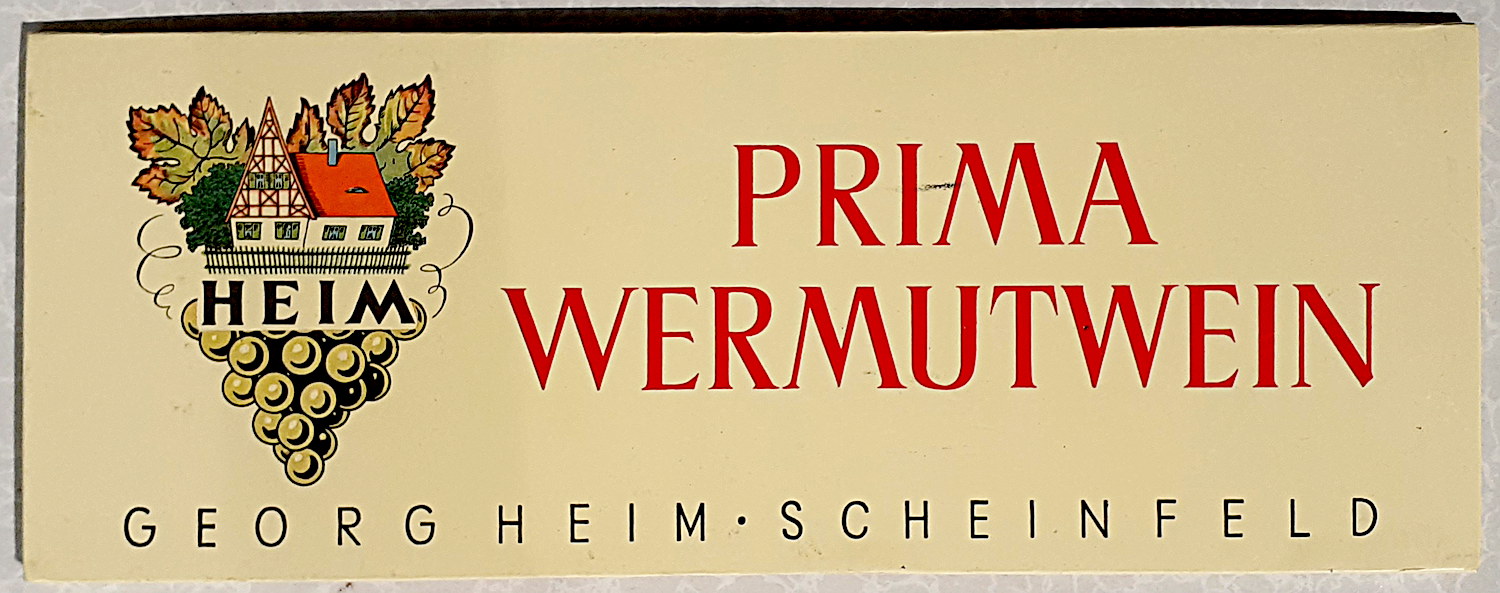 Prima Wermutwein Blechschild (Imoglas) - alte Originale