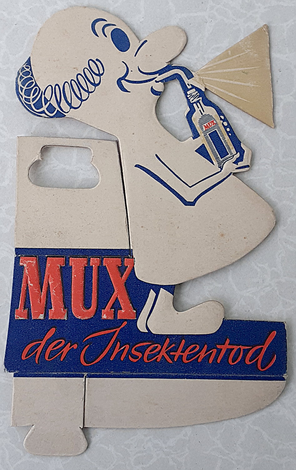 Mux der Insektentod Pappschild - alte Originale