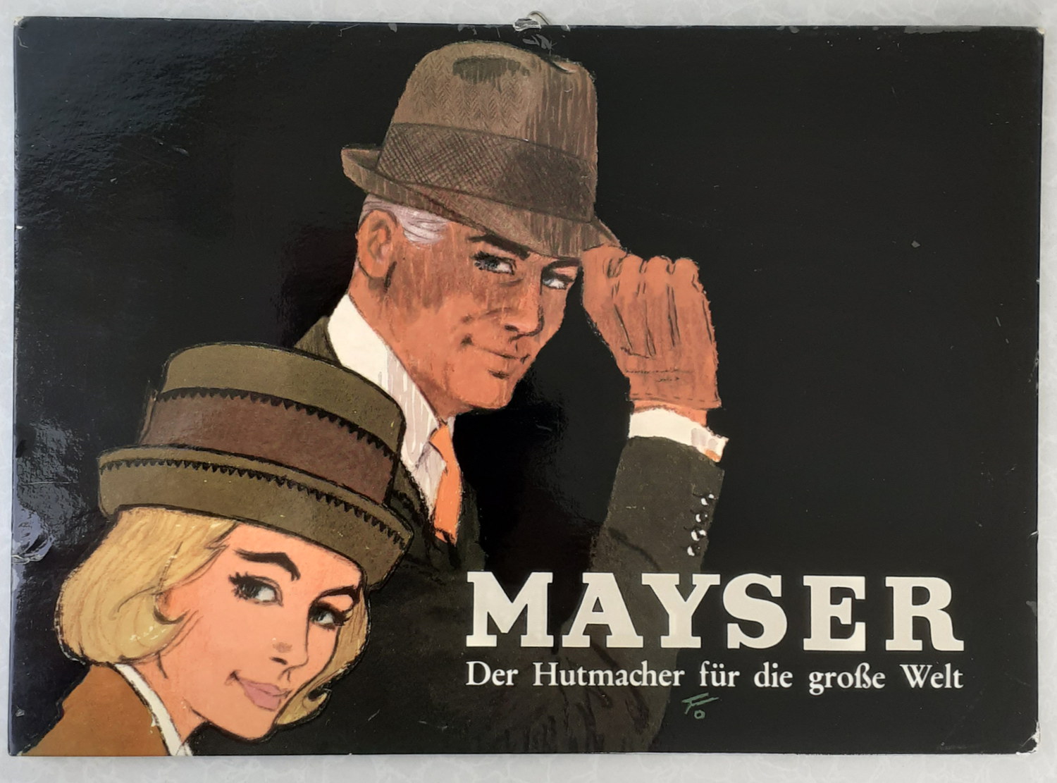 Mayser Hutmacher Pappschild - alte Originale