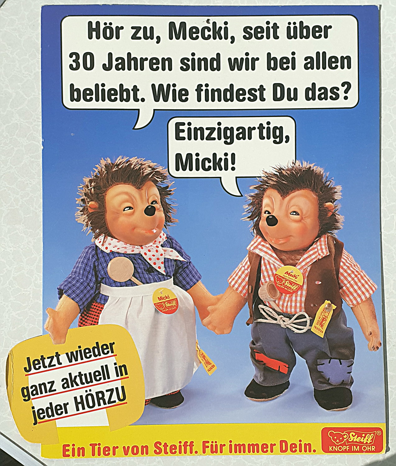 Mecki Pappschild - alte Originale