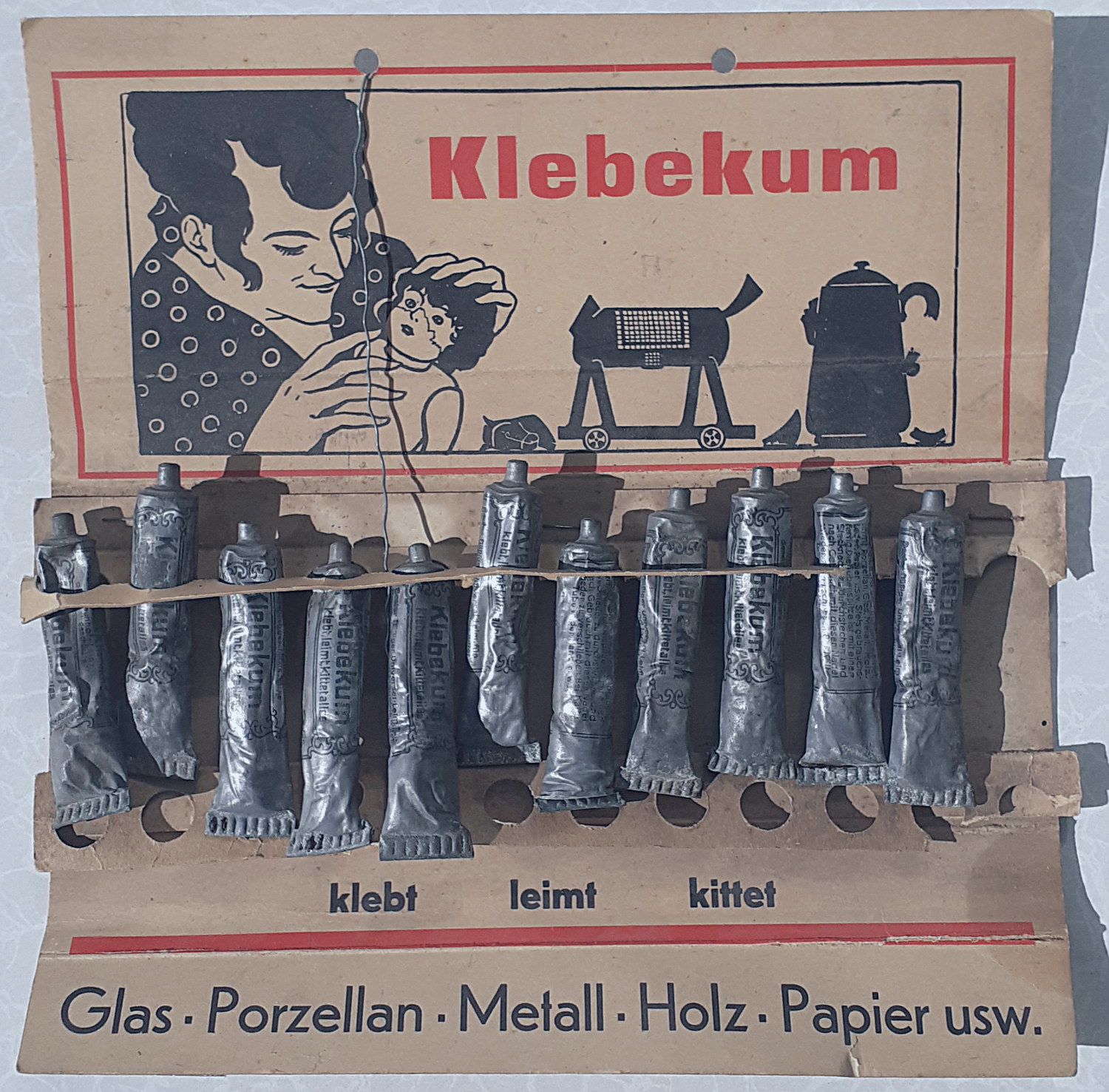 Klebekum Verkaufsdisplay - alte Originale