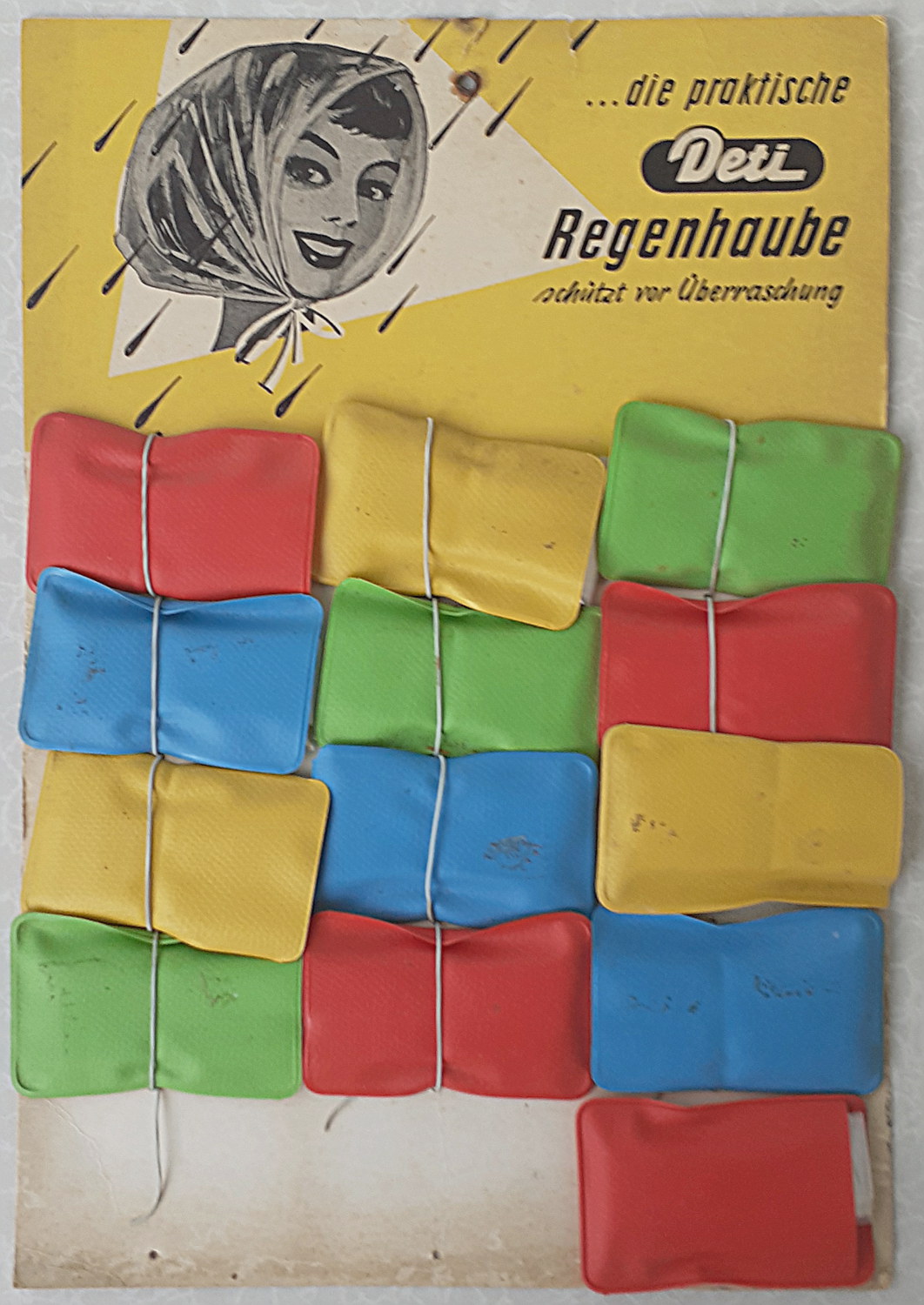 Deti Regenhaube Verkaufsdisplay - alte Originale