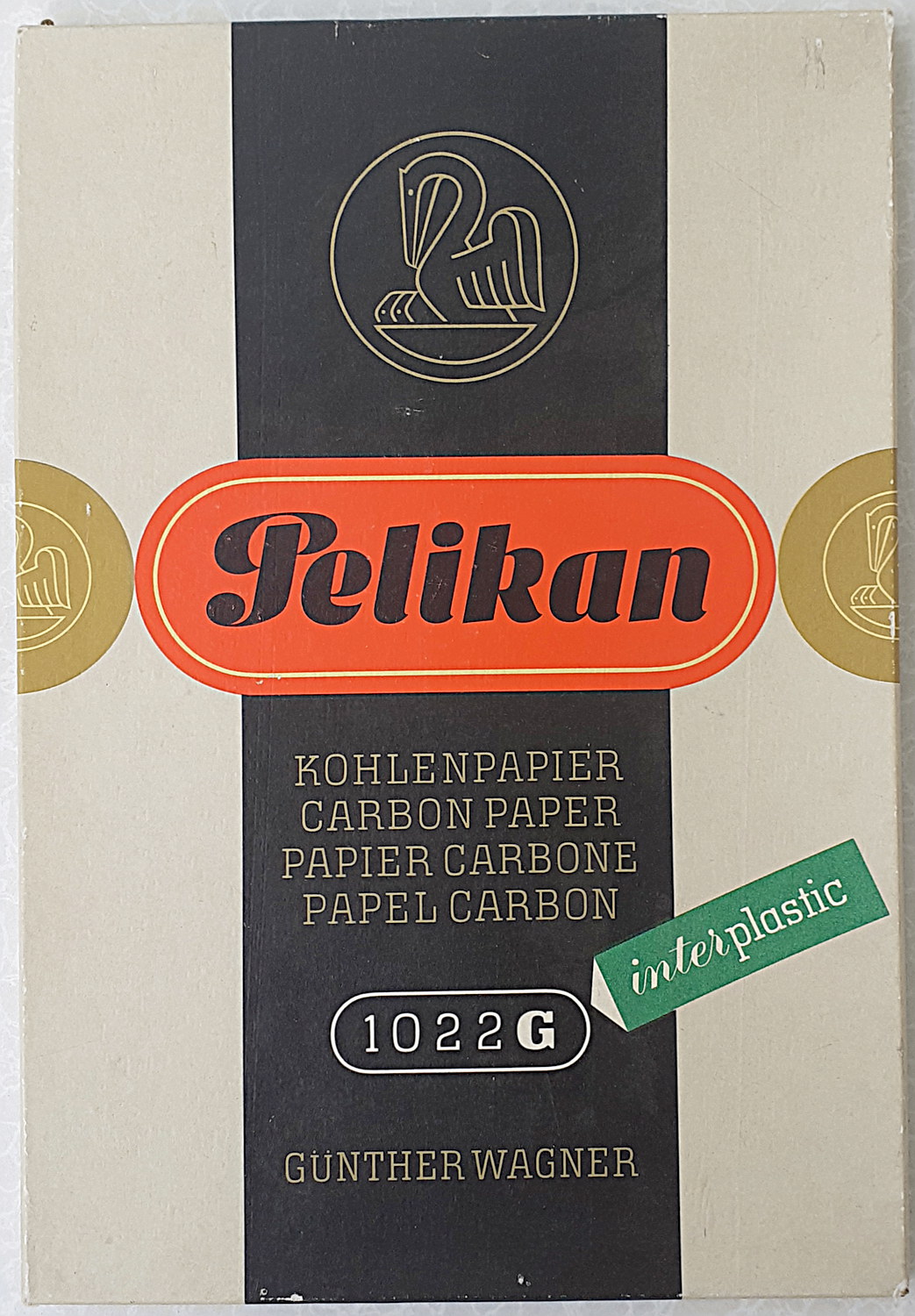 Pelikan Kohlenpapier Pappschild - alte Originale