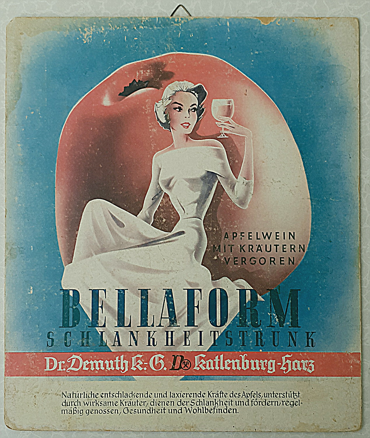 Bellaform Schlankheitstrunk Pappschild - alte Originale