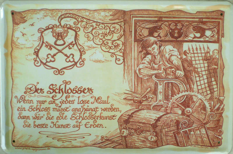 Beruf * Schlosser * - Blechschilder - Berufe
