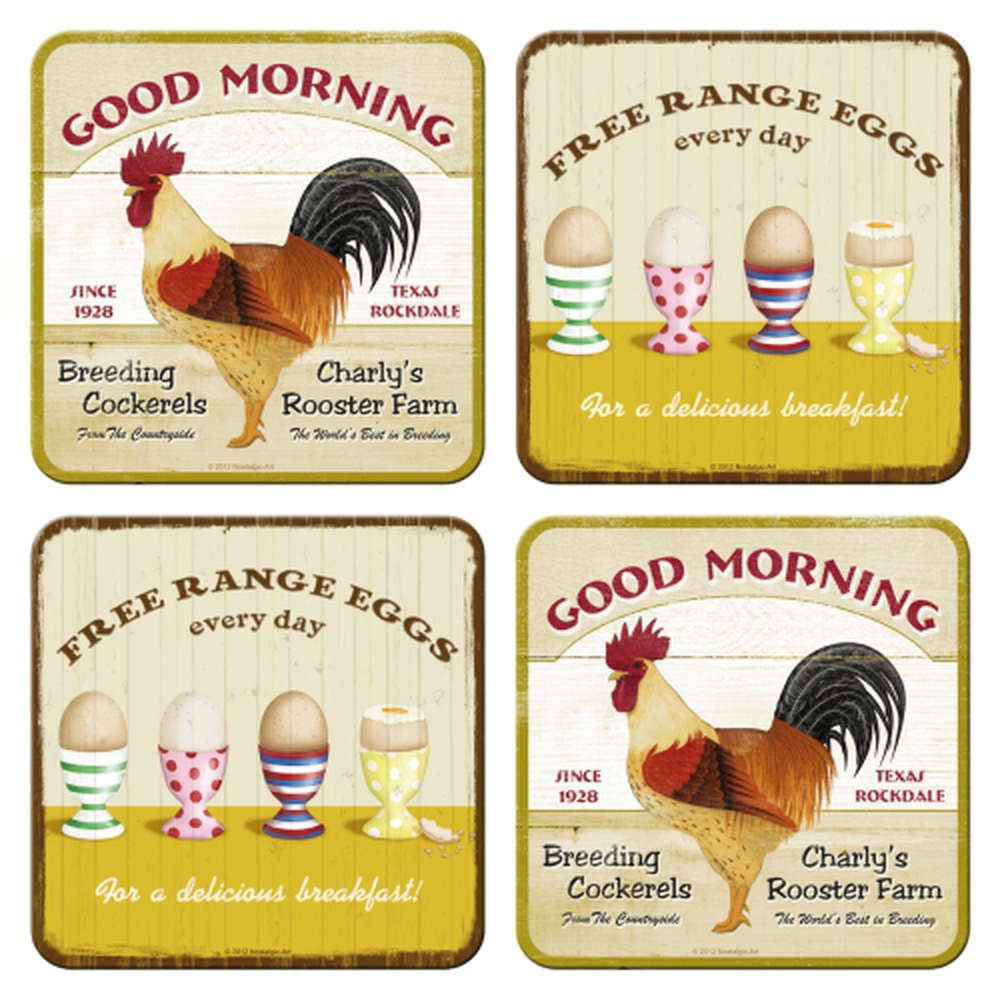 Metall-Untersetzer-Set - Good Morning