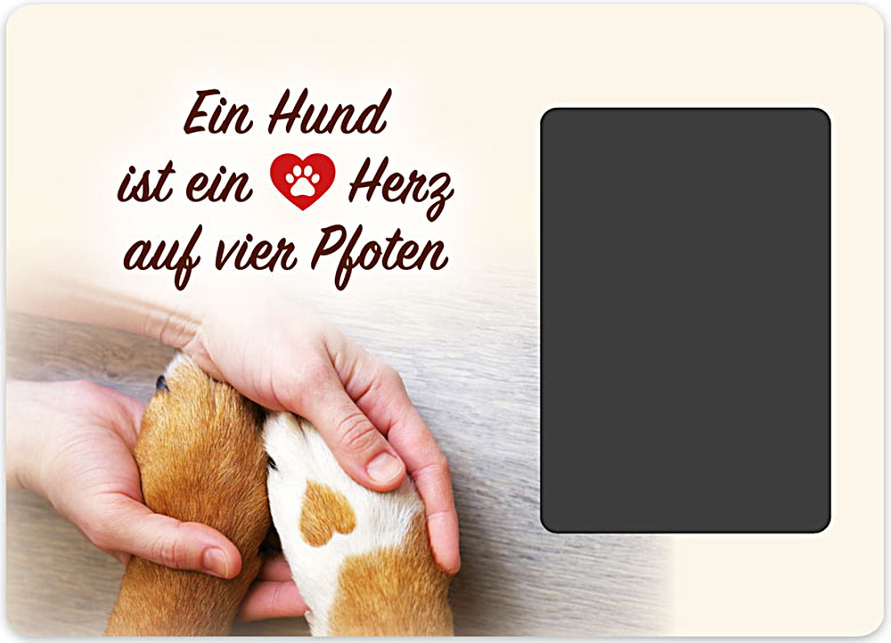 Kultrahmen Herz auf vier Pfotenr (Hund) - Kultrahmen