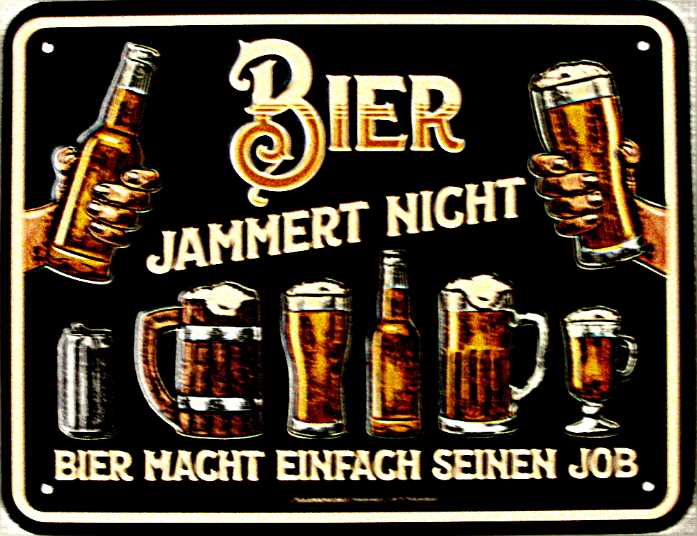 Funschild * Bier jammert nicht * - Blechschilder - Fun-Schilder