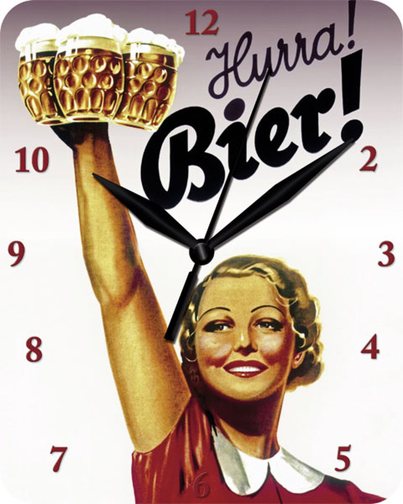 Hrra Bier Wanduhr