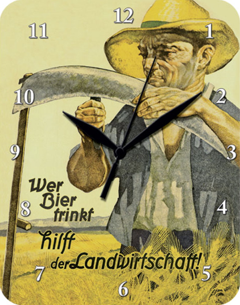 Hrra Bier Wanduhr