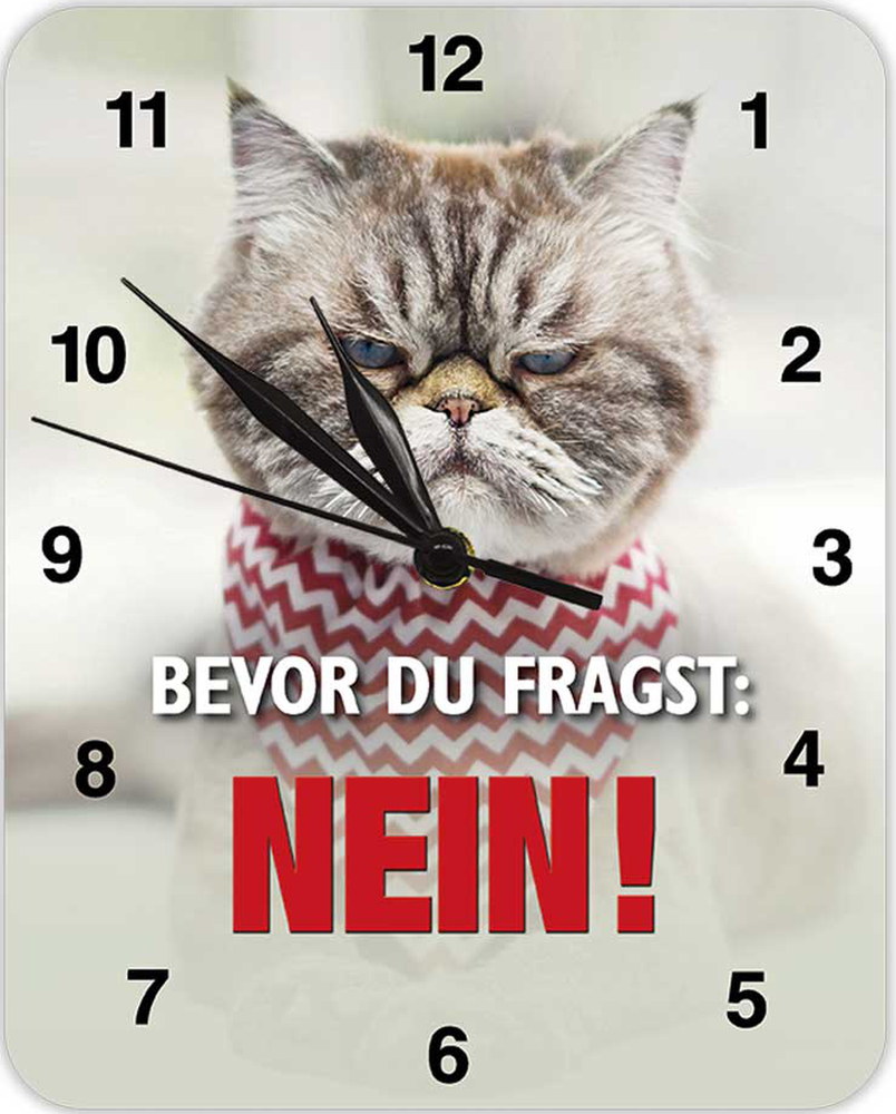 Wanduhr * Bevor Du fragst: Nein Wanduhr* - Reklameuhren