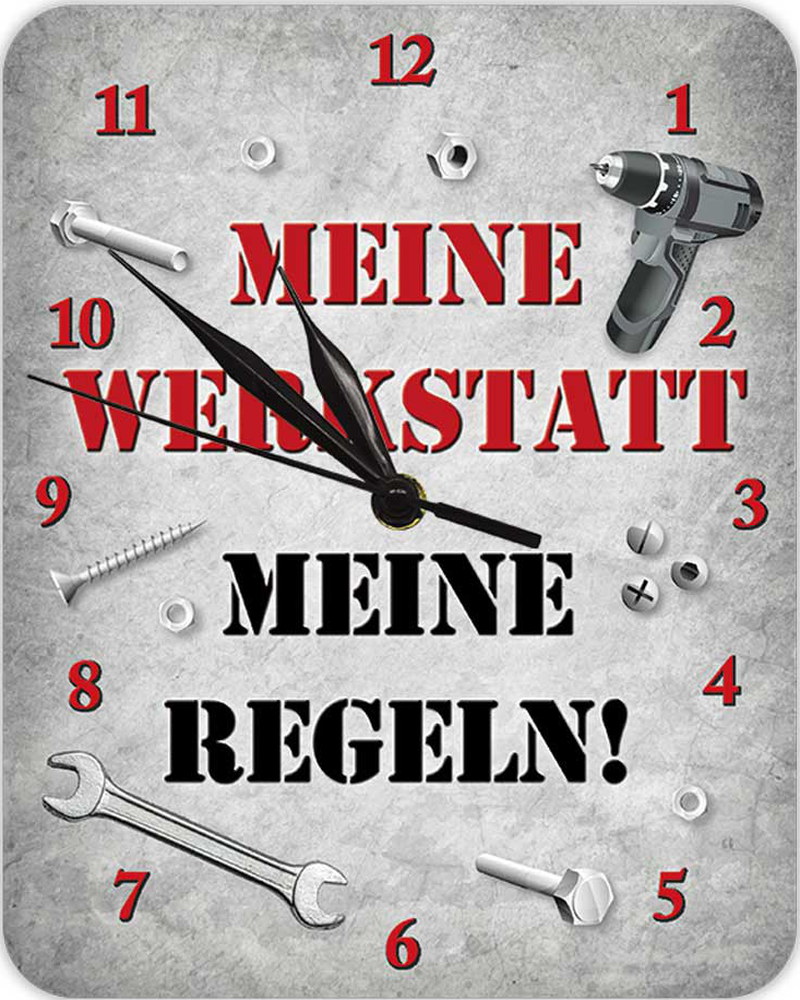 Wanduhr * Meine Werkstatt * - Reklameuhren